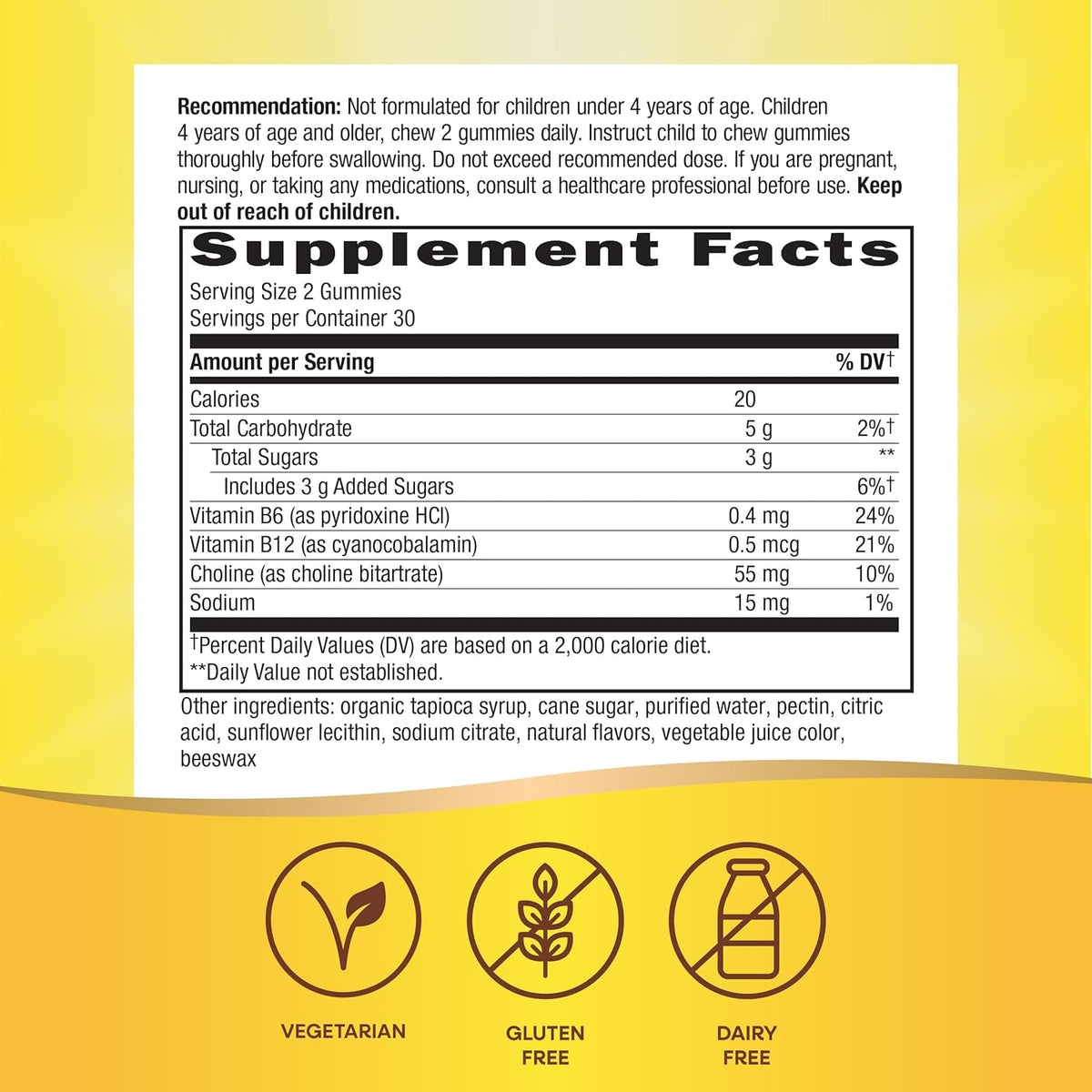 Nature'S Way Kids Brain Supplement Gummies, Supports Healthy Brain Function*, Lemonade Flavored, 60 Gummies