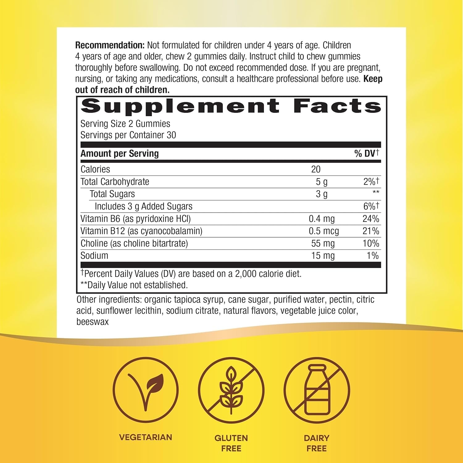 Nature'S Way Kids Brain Supplement Gummies, Supports Healthy Brain Function*, Lemonade Flavored, 60 Gummies