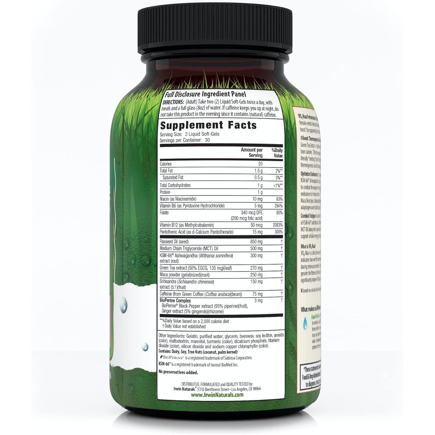 Irwin Naturals V02 Max Performance Fat Burner 60 Liquid Softgels