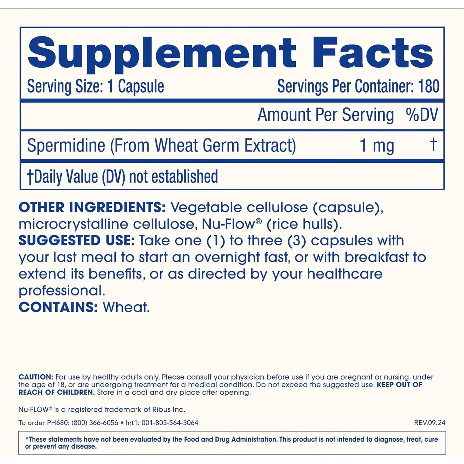 Prohealth Pure Spermidine 1 Mg | 180 Capsules | Plant-Based Wheat Germ Extract for Cellular Renewal & Autophagy Support | Non-Gmo, Triple Lab-Tested, Gmp-Certified