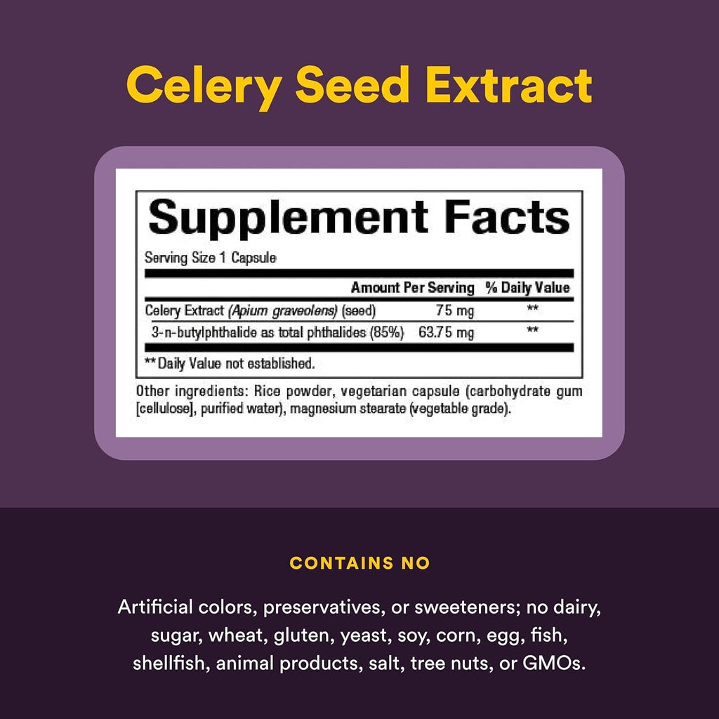 Natural Factors, Celery Seed, Concentrated Celery Extract for Healthy Circulation & Heart Support