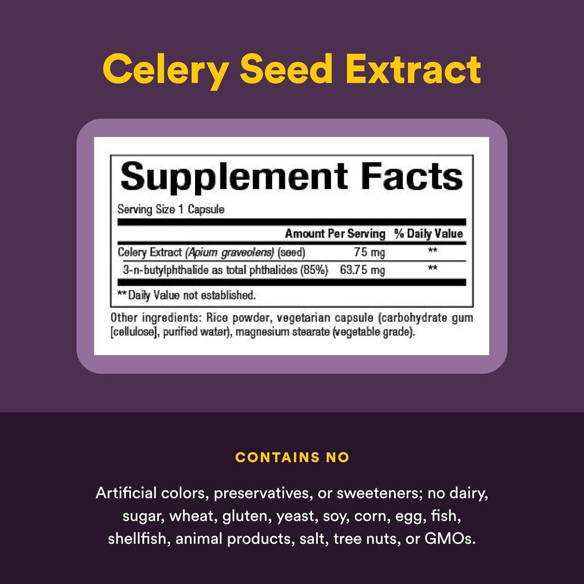 Natural Factors, Celery Seed, Concentrated Celery Extract for Healthy Circulation & Heart Support
