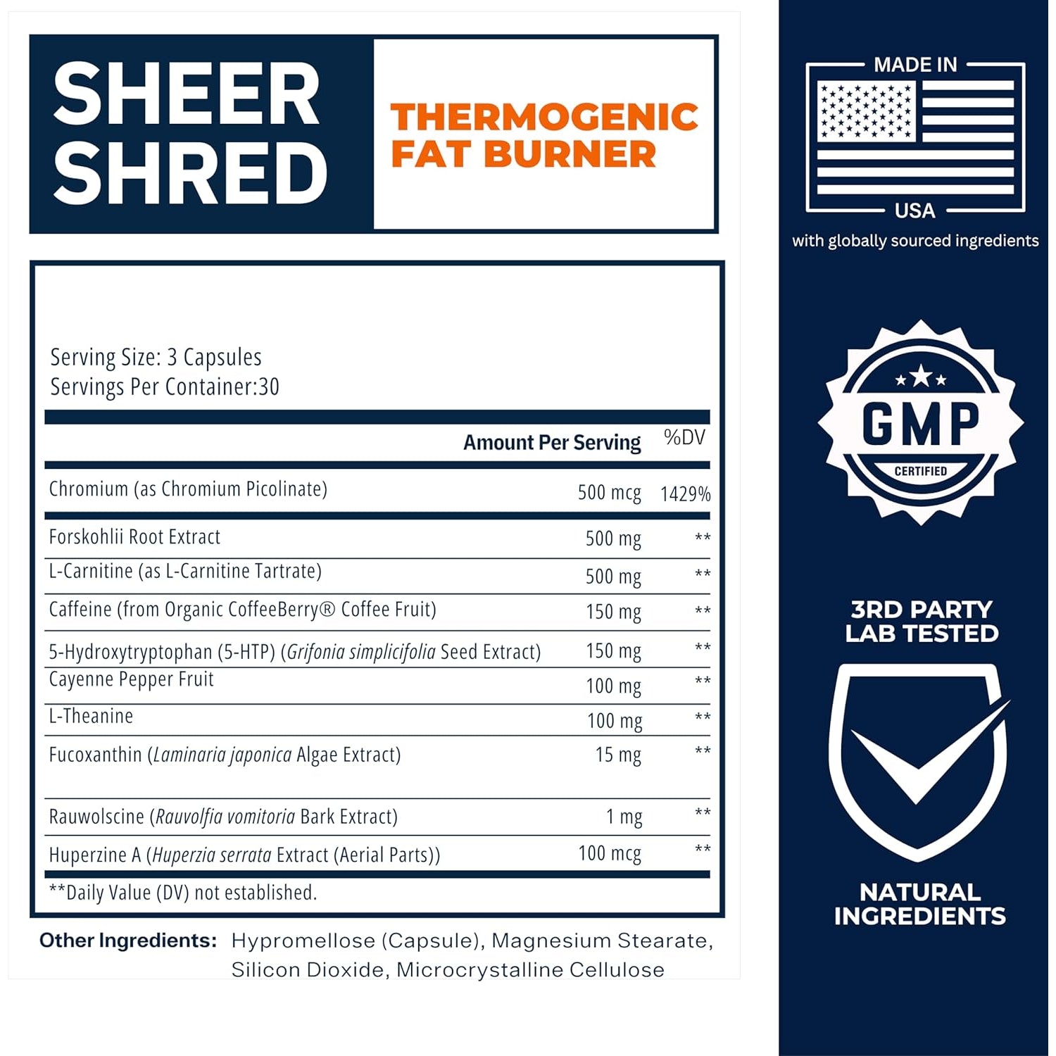 Sheer Strength Labs Burner for Men - Clinically Backed Dose, Strongest Formula - Made in USA - Premium Blend of Rauwolscine, L-Carnitine, Capsaicin. 30 Servings