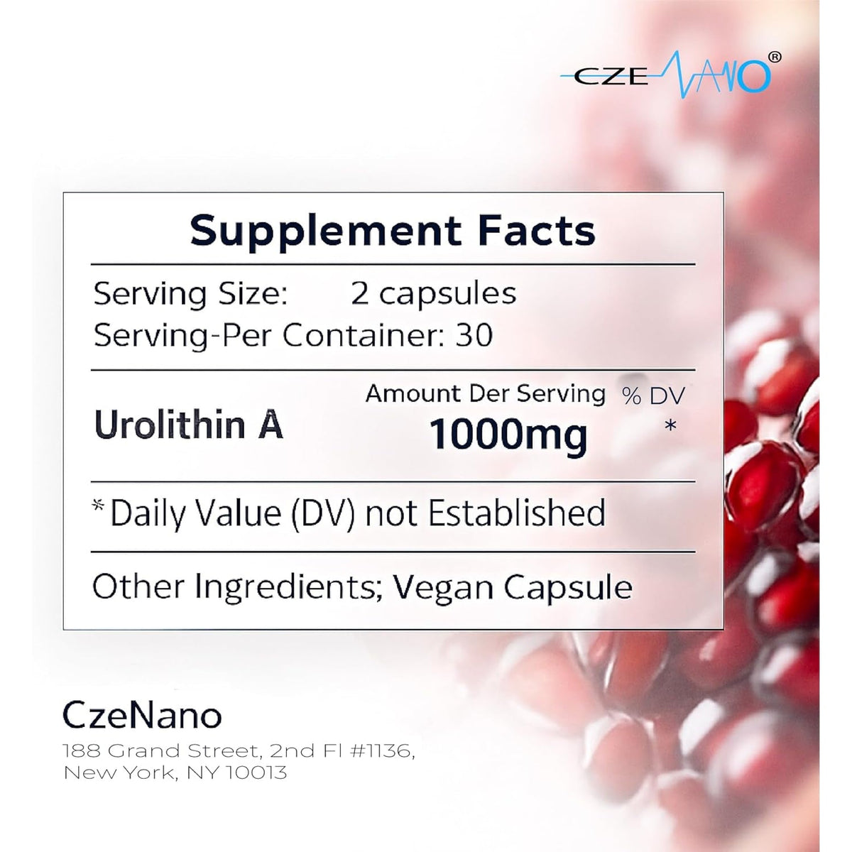 Urolithin a 1000 Mg – 60 Vegan Capsules | 99%+ Pure Urolithin a Supplement | Third‑Party Tested | COA Available | Cellular Energy & Mitochondrial Support.