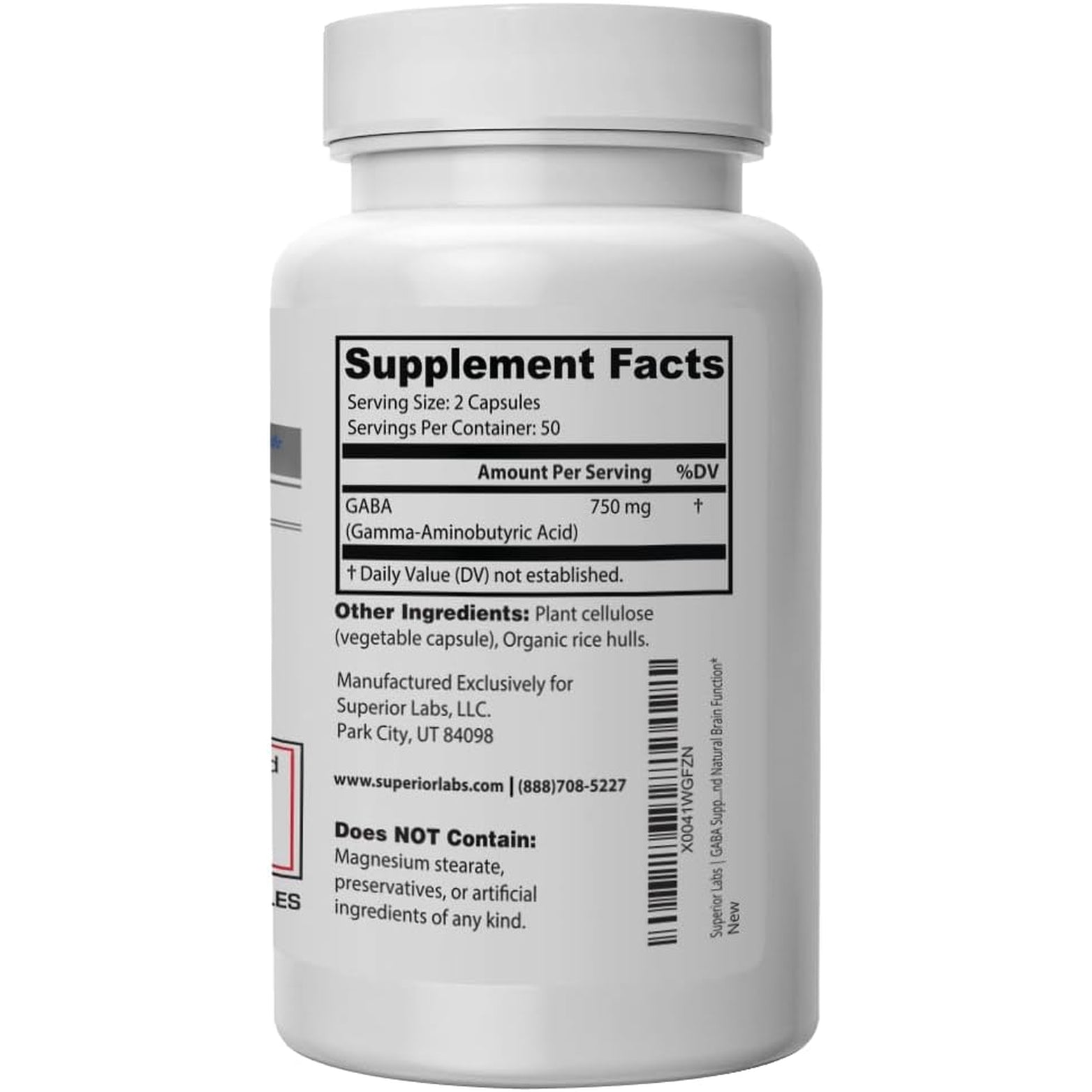 Superior Labs | GABA Supplement 750Mg | Maximum Strength Mood Enhancement | Natural Relief of Simple Nervous Tension, Promotes Mood Balance, Sleep Quality, and Natural Brain Function*
