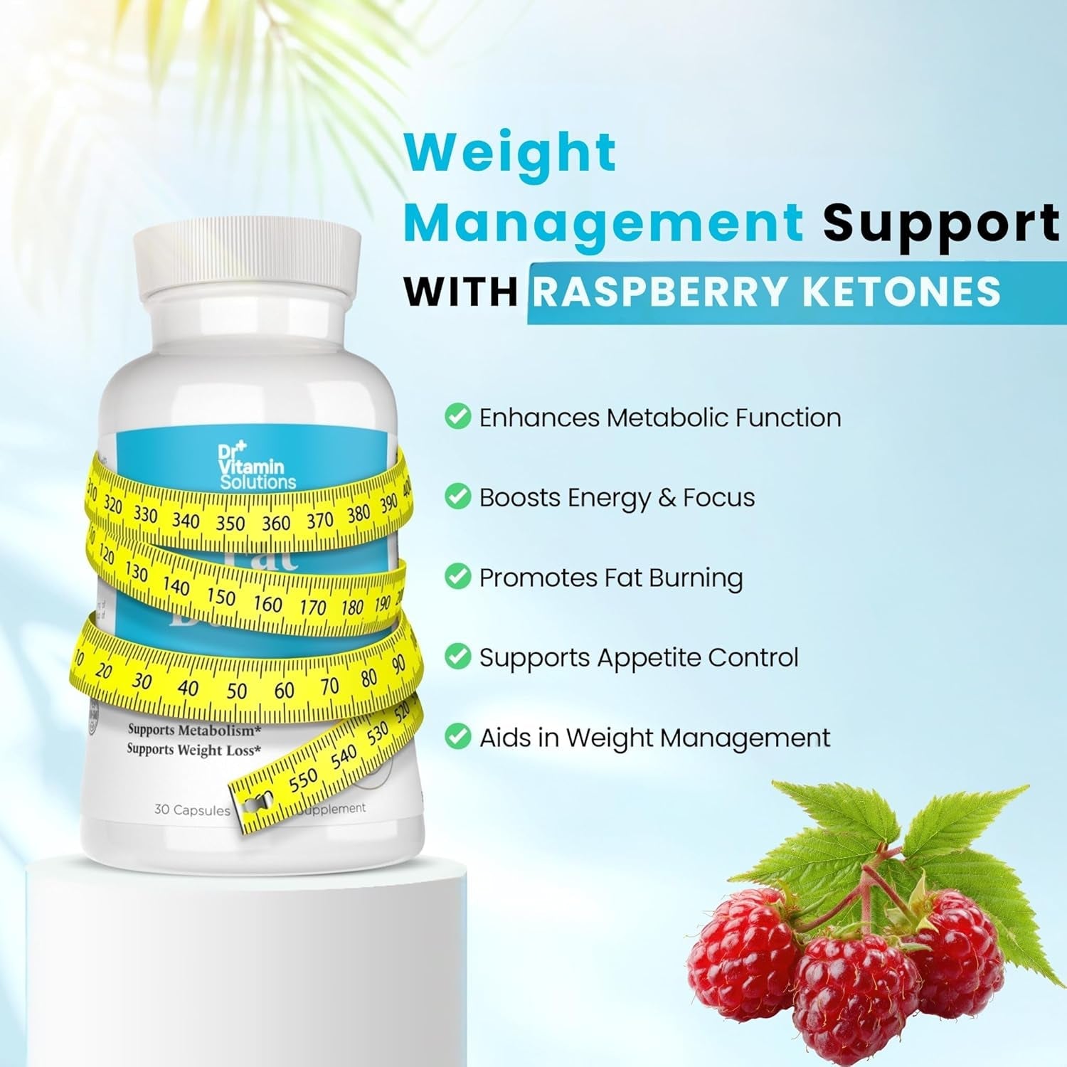 Fat Burner Weight Loss Pills for Women & Men with GLP-1 Support - Raspberry Ketones, Green Tea, Thermogenic Metabolism, Appetite Suppressant - Vegan, Non-Gmo, 30 Day Supply