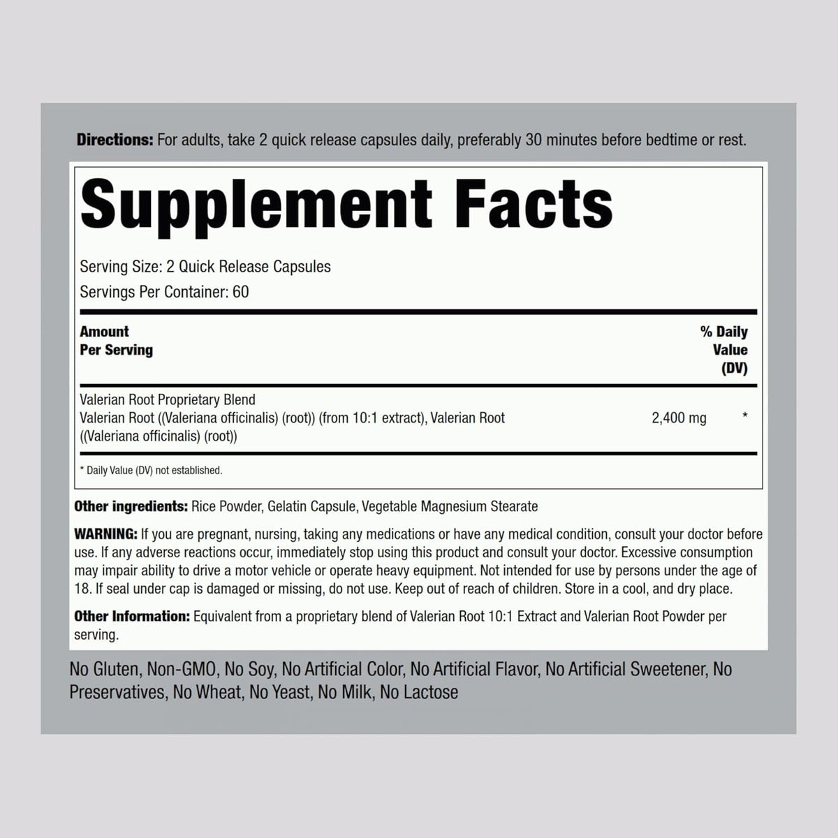 Piping Rock Valerian Root Capsules | 120 Count | Extract Supplement | Herbal Blend | Non-Gmo, Gluten Free Complex