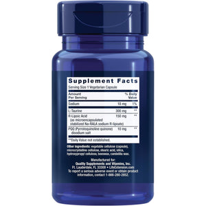 Life Extension Mitochondrial Basics with PQQ, L-Taurine, R-Lipoic Acid, Foundational Supplement for Cellular Energy Production, Brain and Heart Health, Gluten-Free, Non-Gmo, Vegetarian, 30 Capsules