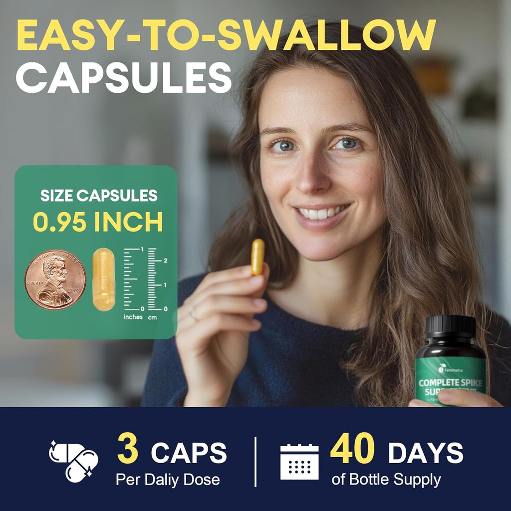 Spike Protein Detox Capsules, Nattokinase Supplement 8000FU, Quercetin with Bromelain & Curcumin Etc. 13-In-1 Protein Capsules Wellness Formula for Immune Health, Vegan, Non-Gmo, 120 Capsules