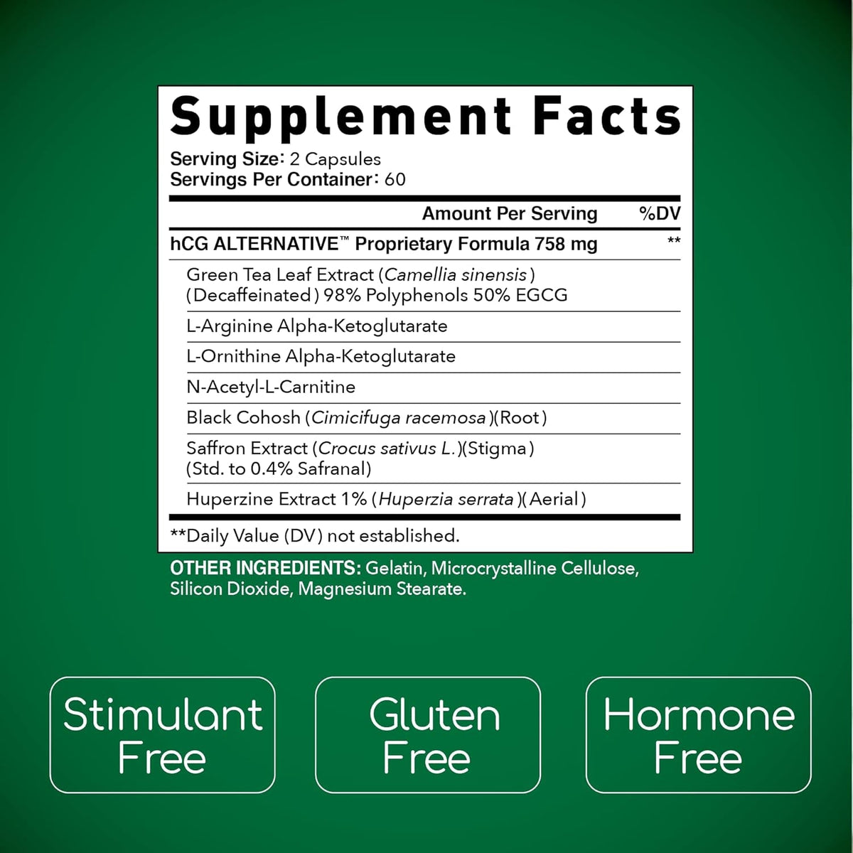 Biogenetic Laboratories Hcg Alternative - Weight Loss Pills and Fat Burner for Men and Women - Boosts Metabolism Supports Healthy Diets - Alternative Formula - 30-Day Supply (120 Capsules per Bottle)