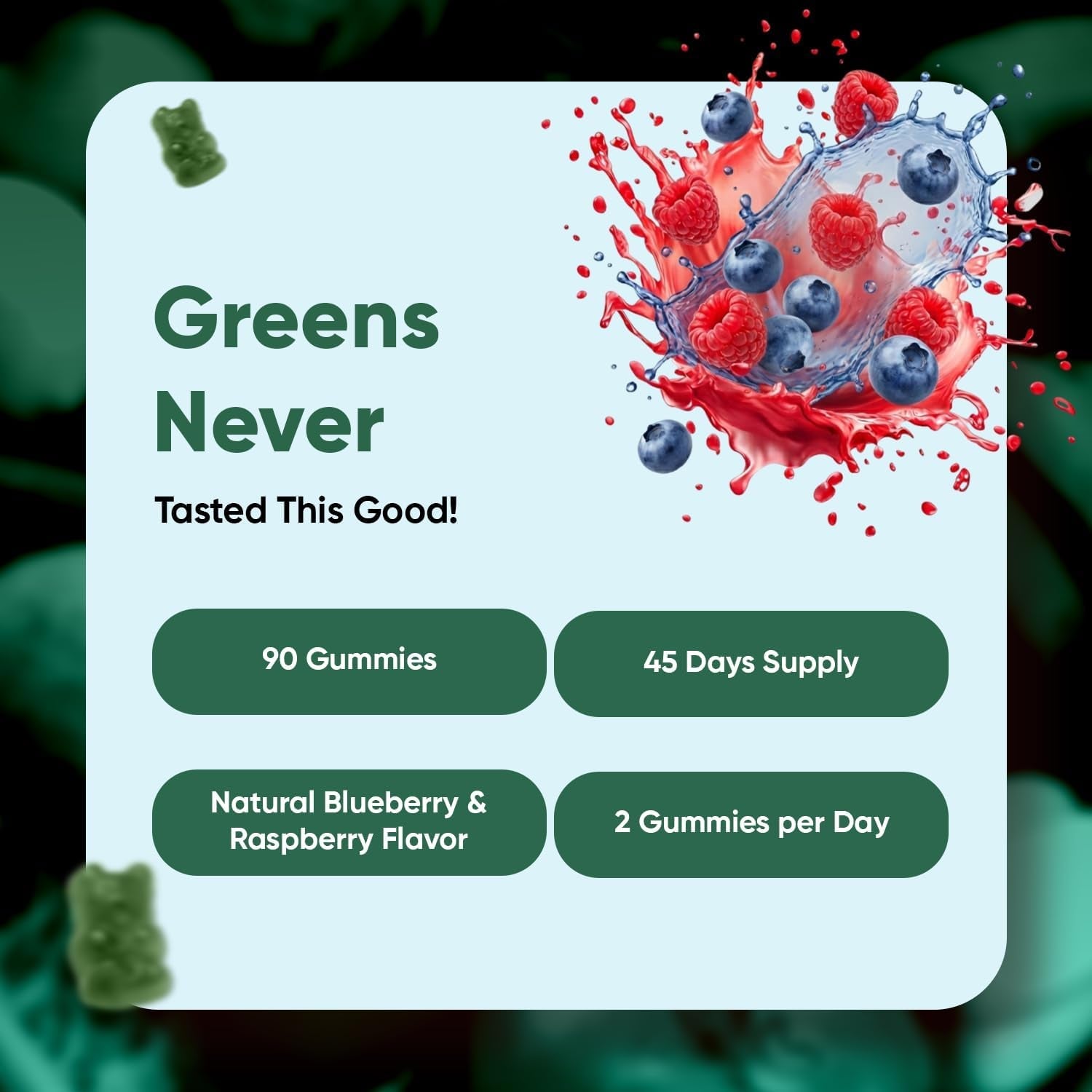 Weightworld Super Greens Gummies - Energy, Immunity, Gut & Digestive Health - 45-Day Supply - Daily Greens Supplements - Moringa, Broccoli, Spinach + Vitamins & Minerals - 90 Vegan Superfood Gummies