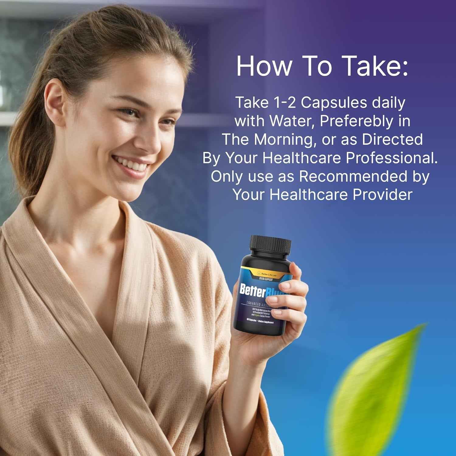 BETTER LIFE LAB Methylene Blue Capsules 60 Count - Pharmaceutical Grade USP for Brain Energy and Cellular Health - Mental Clarity Support Supplement