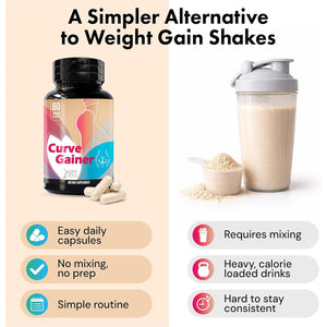 Smart Weight Gainer for Women – Booty Pills, Curves & Shape Support for Healthy Weight Gain, Hips & Glutes – Easy Alternative to Shakes – 60 Pills with Aguaje, Pueraria Mirifica, Dong Quai & More