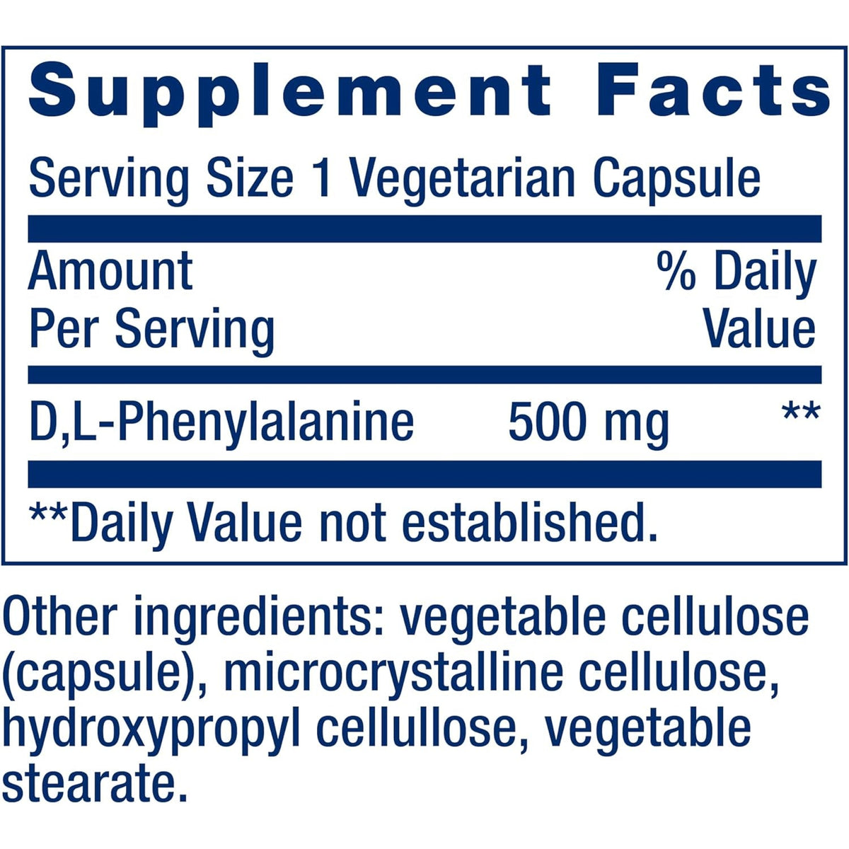 Life Extension D, L-Phenylalanine Capsules, 500 Mg – Supports Mood Health, Promotes Neurotransmitter Health – Gluten-Free, Non-Gmo, Vegetarian – 100 Capsules
