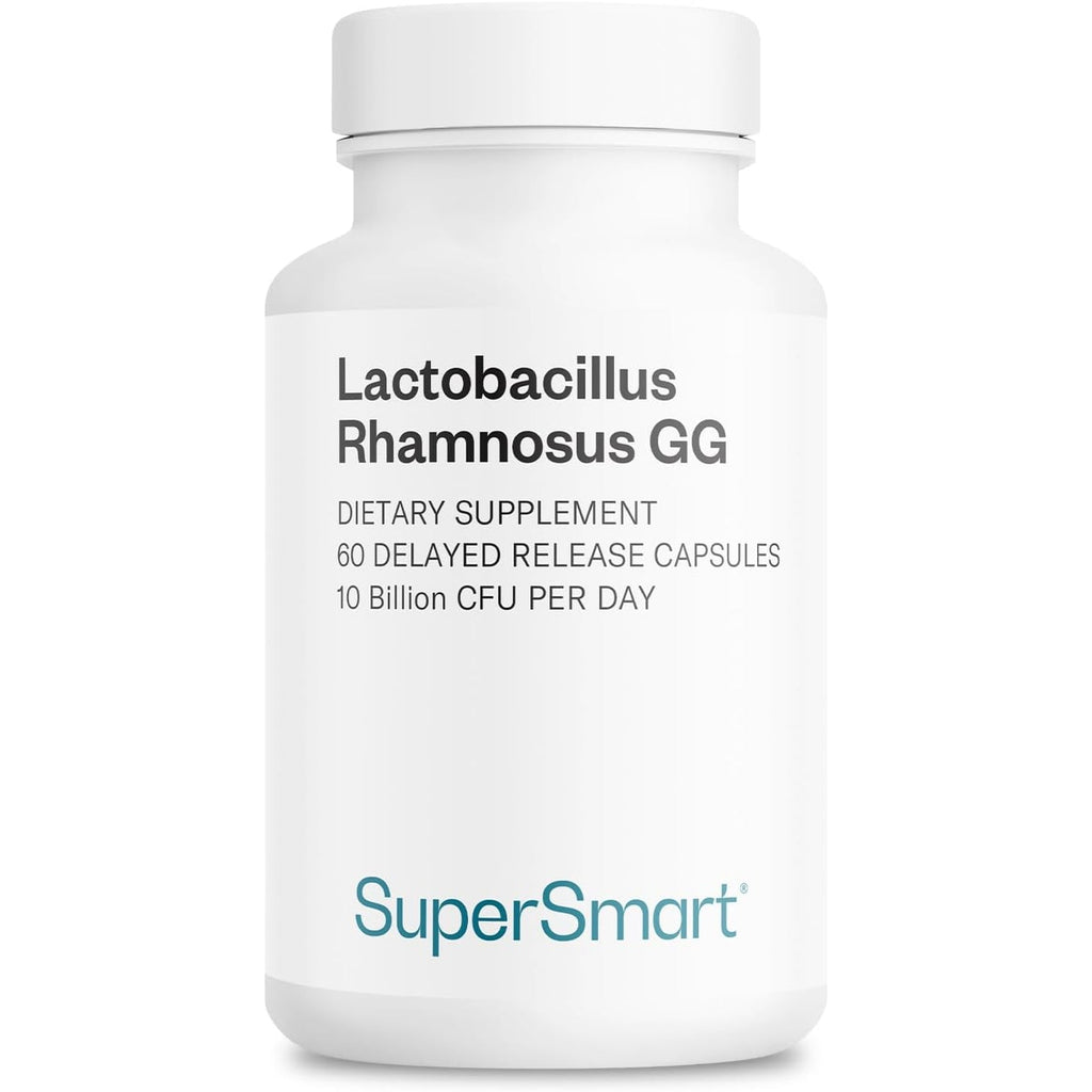 Supersmart Lactobacillus Rhamnosus GG 10 Billion CFU per Day (LGG Probiotic with Inulin) - L. Rhamnosus Supplement | Non-Gmo & Gluten Free - 60 DR Capsules