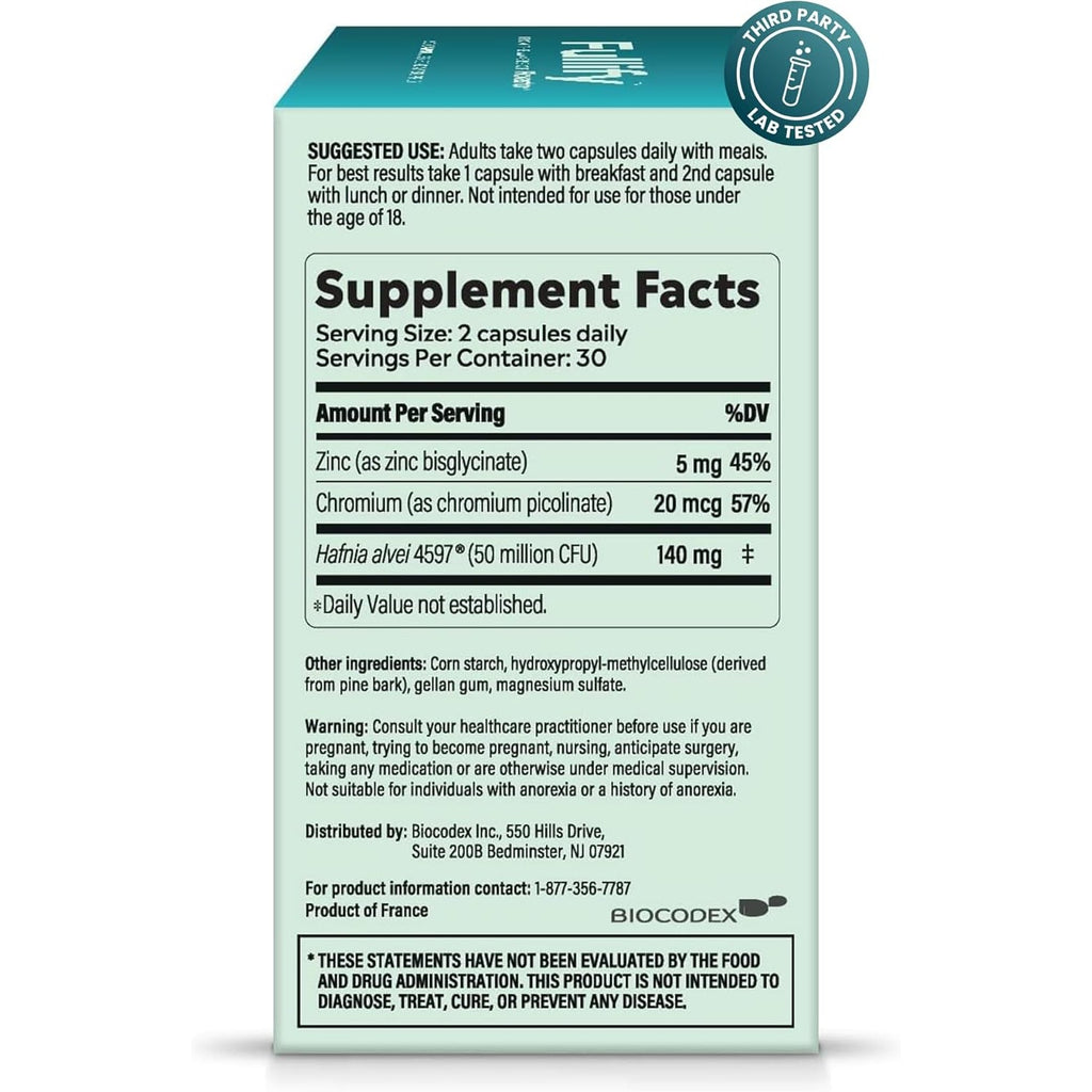 Weight Management Probiotics for Women and Men Clinically Shown to Curb Cravings with Hafnia Alvei HA4597, Chromium & Zinc - 60 Capsules, 30-Day Supply