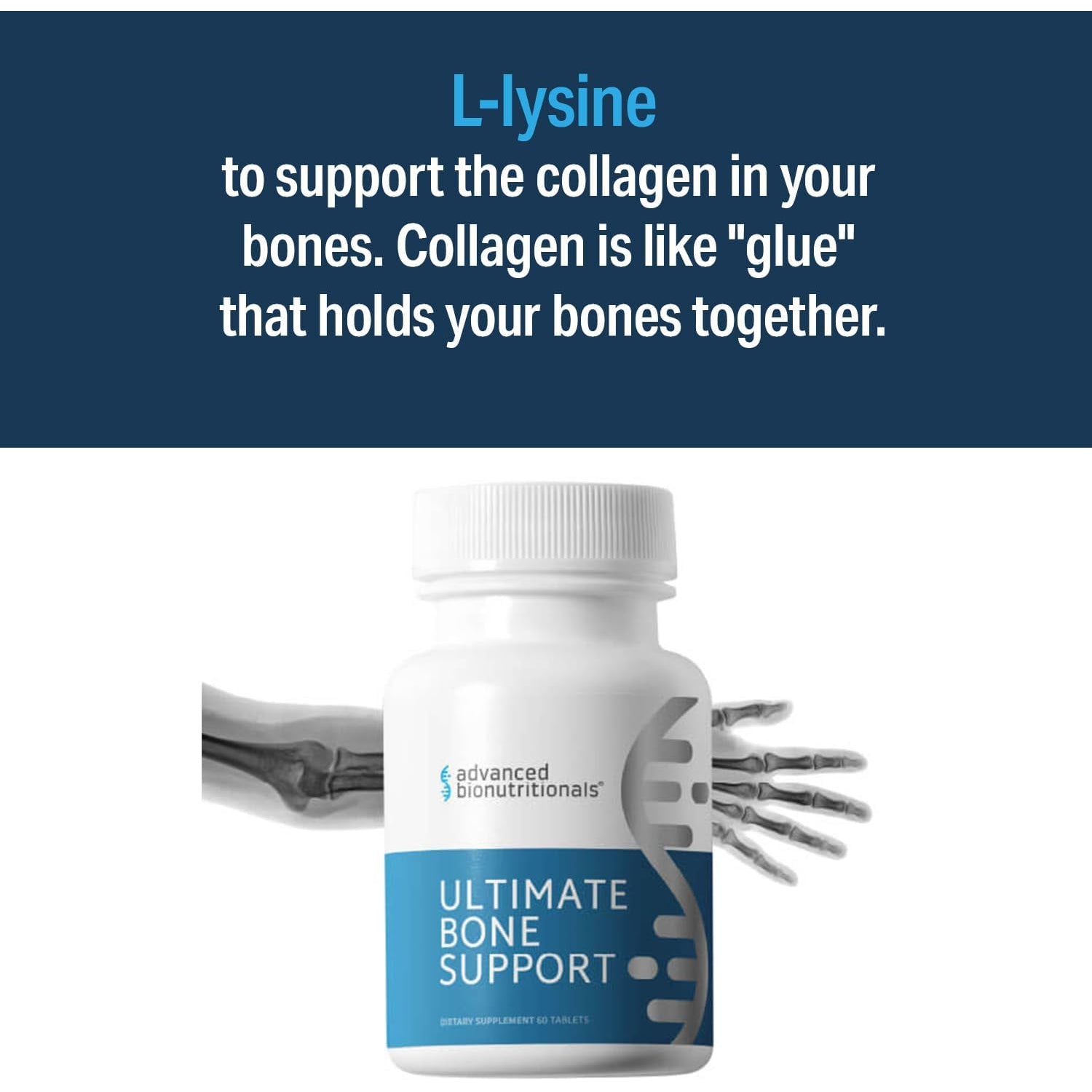 Advanced Bionutritionals – Ultimate Bone Support Supplement, Strontium, Silica, Vitamin K2 and D3, Support Bone Health, Bone Strength, Non GMO, Gluten Free, Dairy Free, Soy Free, Vegan (60 Tablets)