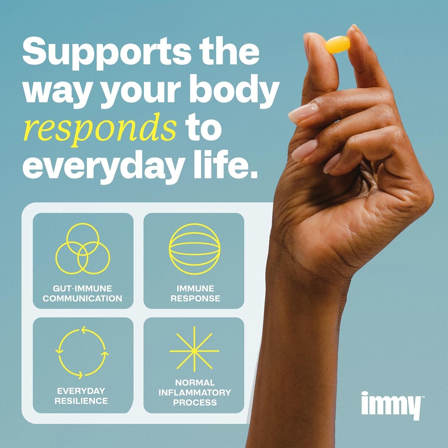 IMMY Immune Supplement for Mood Support and Gut Health, 180 Ct. - Supports Joint Relief, Focus & Mood Support, Natural Calming Aid