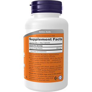 Now Foods Taurine 500Mg Capsules, 100 CT