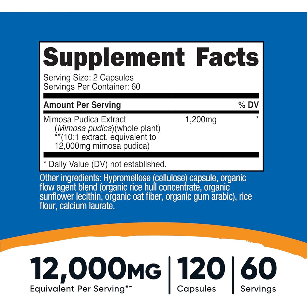 Nutricost Mimosa Pudica Seed Extract 120 Capsules for 60 Servings per Bottle - Vegan, GMO Free and Gluten Free