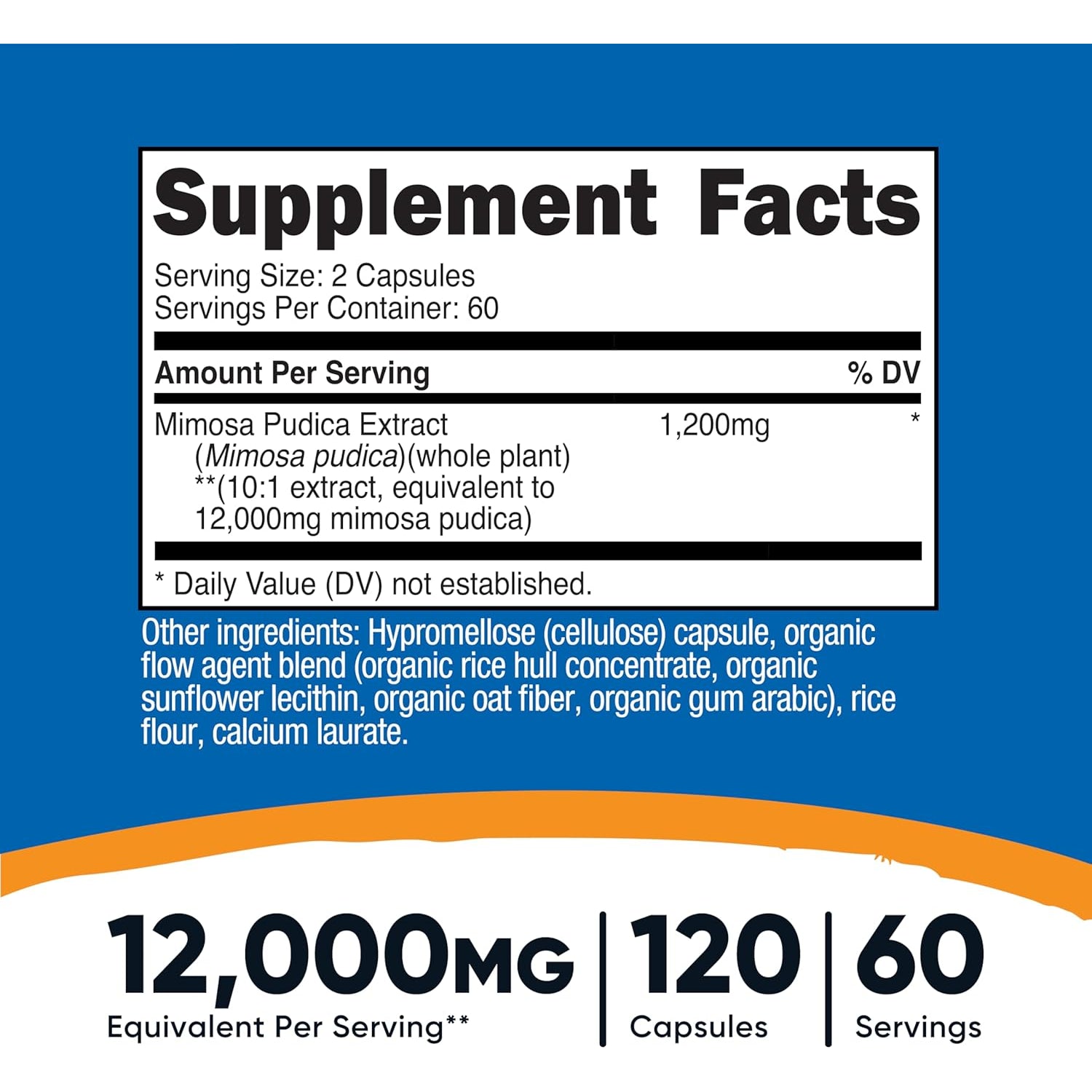 Nutricost Mimosa Pudica Seed Extract 120 Capsules for 60 Servings per Bottle - Vegan, GMO Free and Gluten Free