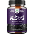 Natures Craft Activated Charcoal Pills Detox & Cleanse - Purifying Coconut Capsules with 1200 Mg per Serving for Bloating Relief - Active Detox Supplement for Body & Gut Health -180 Count