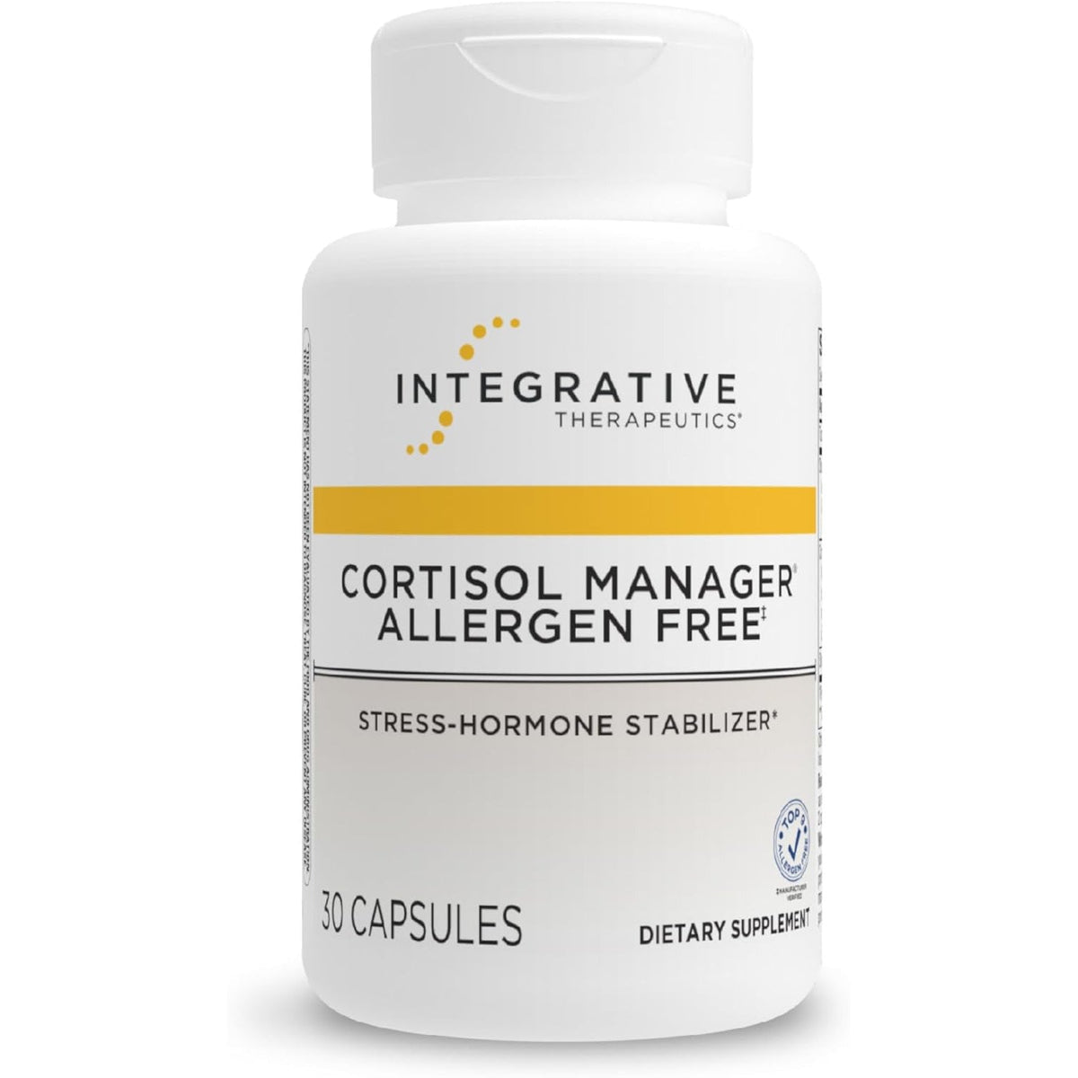 Integrative Therapeutics Cortisol Manager Allergen Free - Adrenal Health Support Supplement for Healthy Stress Response* - Vegan, Non-Dairy & Gluten-Free - 30 Capsules (15 Servings)