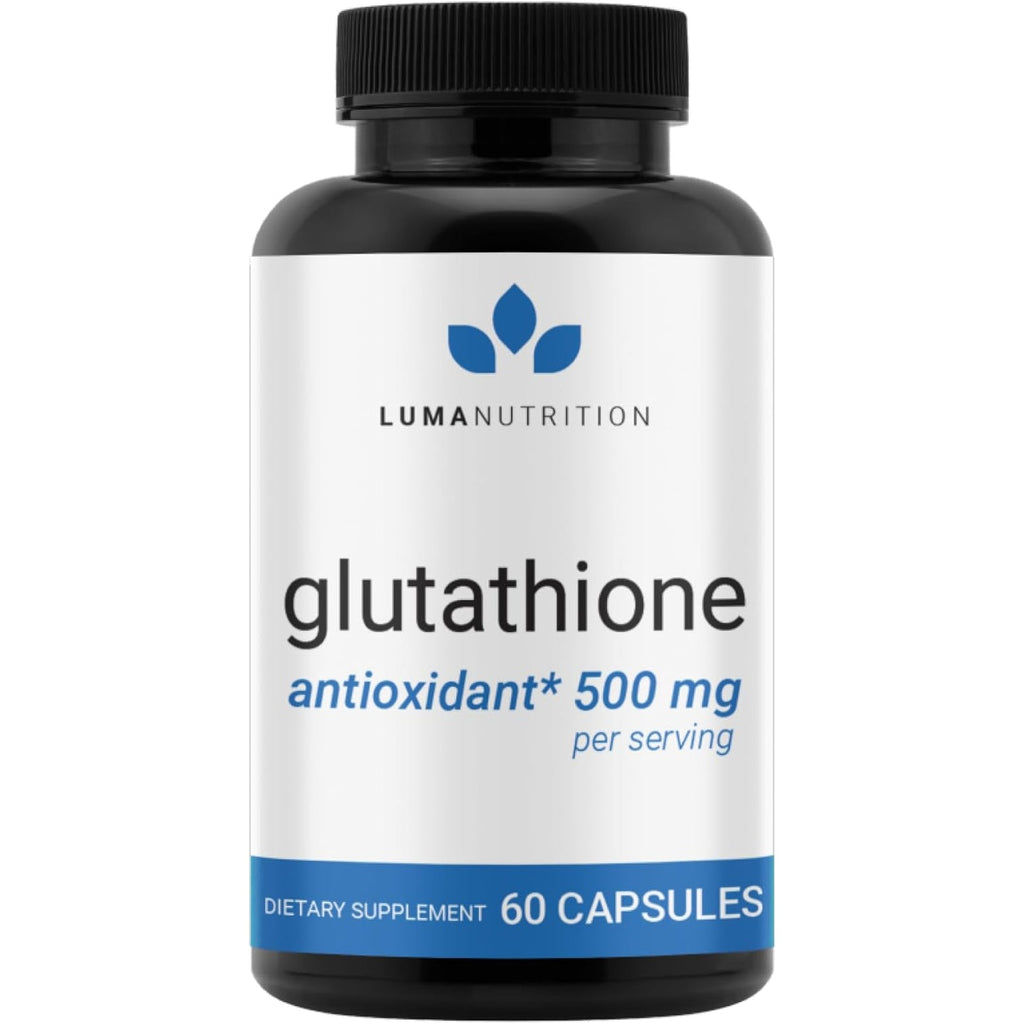 Luma Nutrition Premium Glutathione Supplement - 500Mg - L-Glutathione - Antioxidant Support - Reduced - Liver Support - 60 Capsules