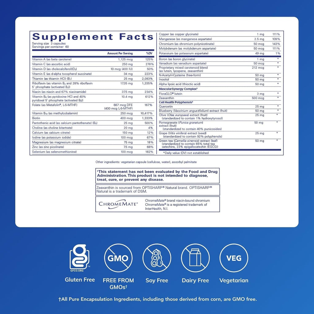 Pure Encapsulations Polyphenol Nutrients | Hypoallergenic Nutrient Dense Multivitamin/Mineral Formula | 180 Capsules