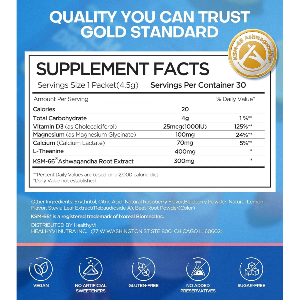 Calm Magnesium Glycinate Powder Drink Mix for Relax & Sleep Aid, Cortisol Reducer Supplements for Women Men W/ KSM-66 Ashwagandha L-Theanine Vitamin D3 Balance Mood & Stress Non-Gmo Raspberry Lemonade