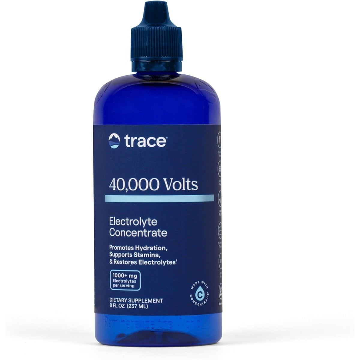 40,000 Volts 8 Fl Oz, Trace Minerals, Men, Women, Kids, Adults, Made in the USA, Gluten Free, Vegan, Celiac Friendly, Vegetarian, Non GMO, Organic, Dairy Free, Kosher, Halal, 100% Money Back Guarantee
