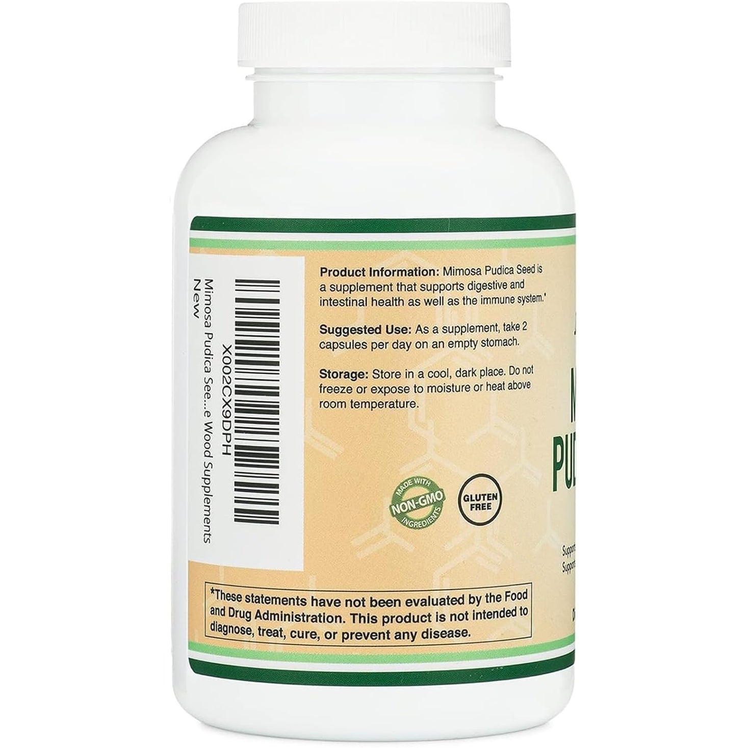 Mimosa Pudica Seed Capsules (180 Capsules, 3 Month Supply) 1000Mg, for Digestive Support, by Double Wood