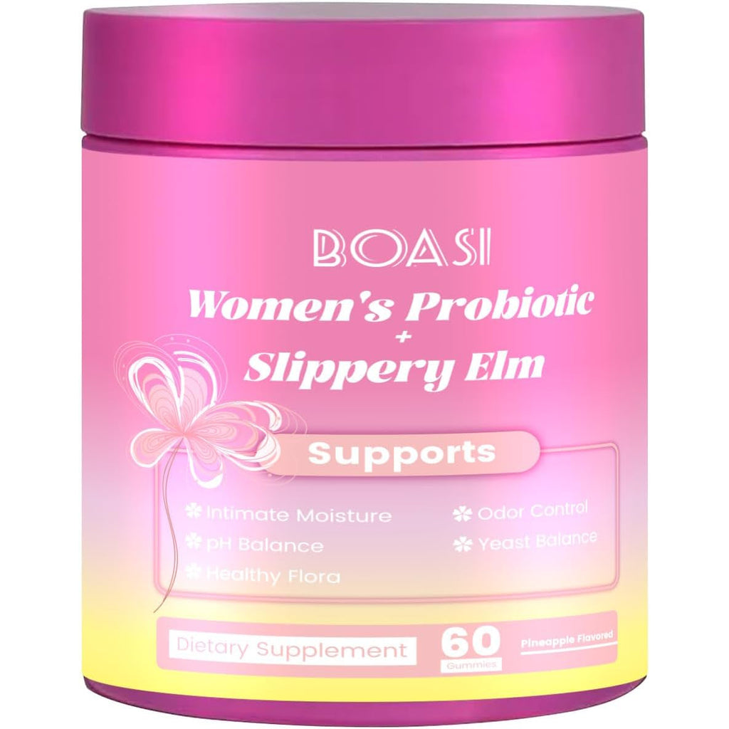 Women'S Probiotics Slippery Elm Gummies,Her Juicy PH Balance,Vaginal Feminine Probiotics Pineapple Gummies,Digestive,Immune Health