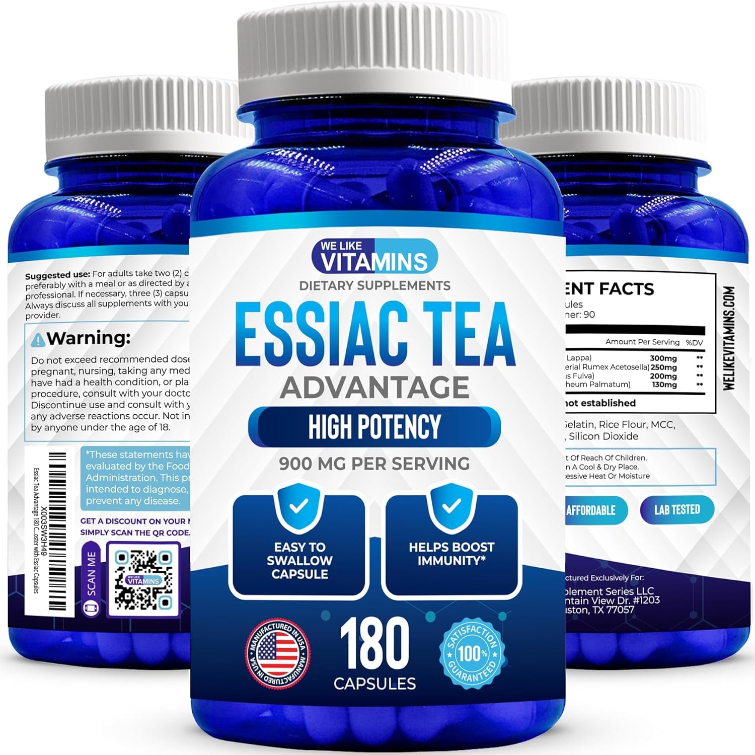 We like Vitamins Essiac Tea Capsules - 180 Count Immune Support Supplement with Burdock, Sheep Sorrel, Slippery Elm & Turkey Rhubarb - Genuine Essiac Tea 900Mg Daily Dose