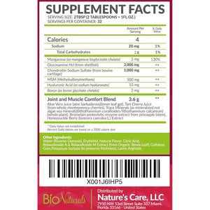 Liquid Glucosamine Chondroitin MSM Pharmaceutical Grade Supplement with Hyaluronic Acid – Maximum Strength Joint Support - 32 Fl Oz