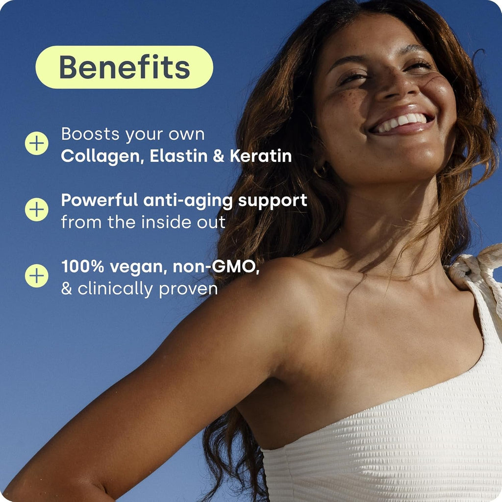 Biosil Collagen Booster Supplement - 60 Vegan Capsules - Patented Ch-Osa Activator for Skin, Hair, Nails & Joints - Supports Natural Production - 30-Day Supply