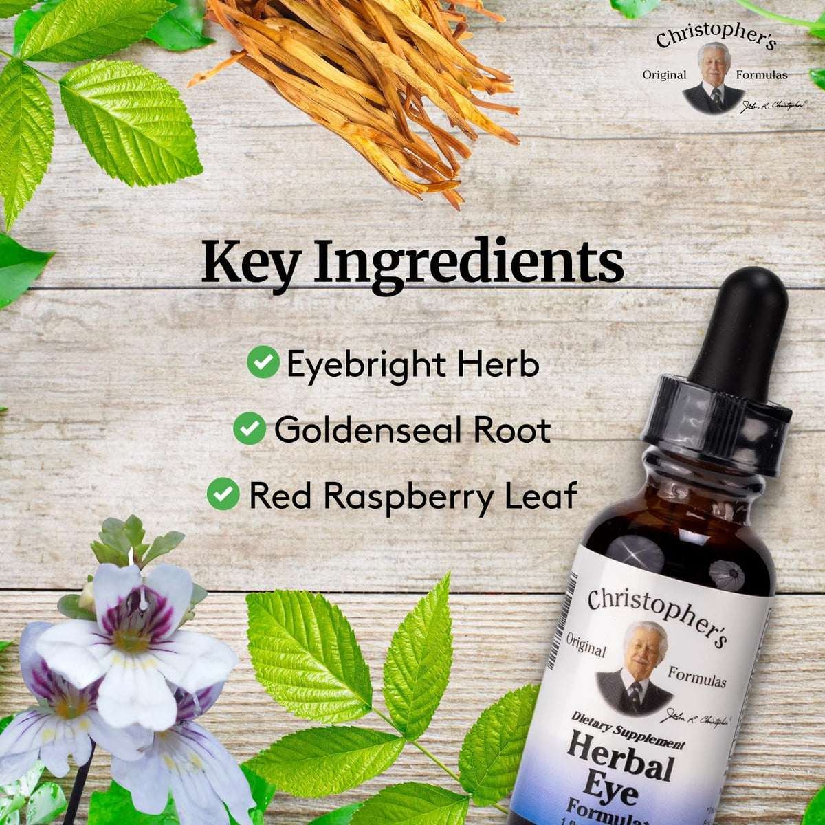 Christopher'S Original Formulas Herbal Eyebright, 1 Fl Oz - Natural Eye Wellness