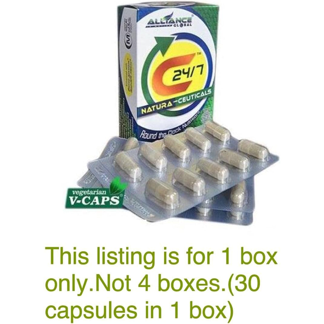 1 Box C24/7 NATURA-CEUTICAL (30 Vegetable Capsules) Food Supplement