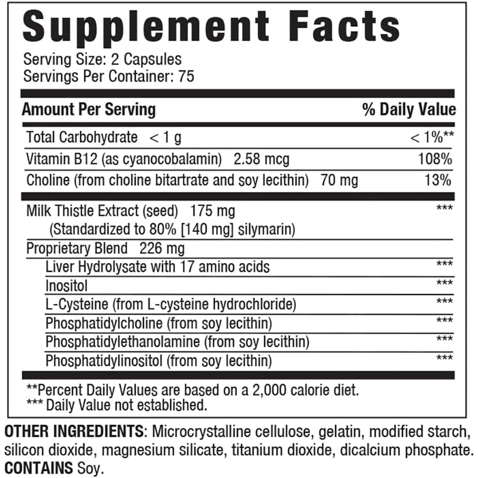 LIVERITE Liver Aid with Milk Thistle 150 Capsules, Supports Healthy Liver Function, Cleansing, Energy & Daily Wellness
