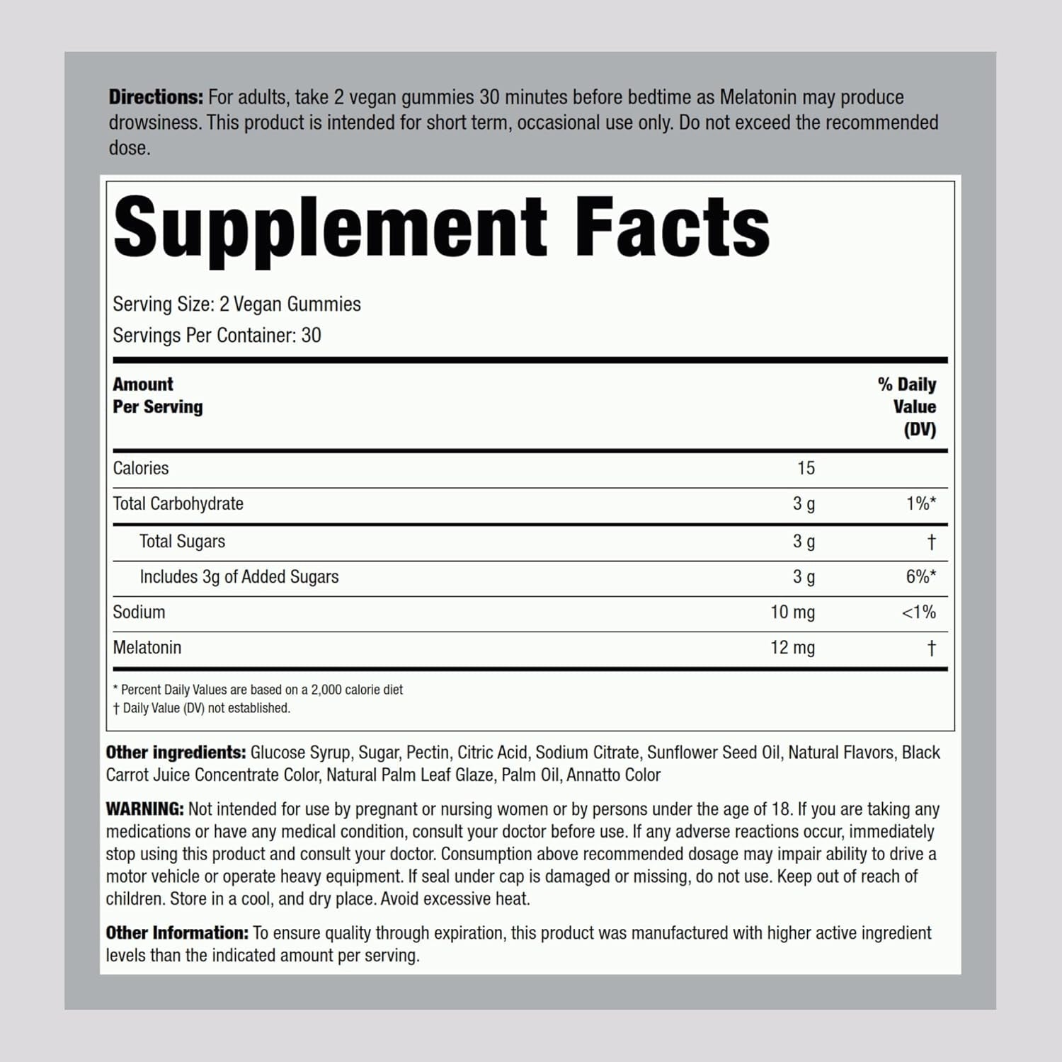 Piping Rock Melatonin Gummies 12Mg | 60 Count | Maximum Strength Supplement for Adults | Berry Flavor | Vegan, Non-Gmo, Gluten Free