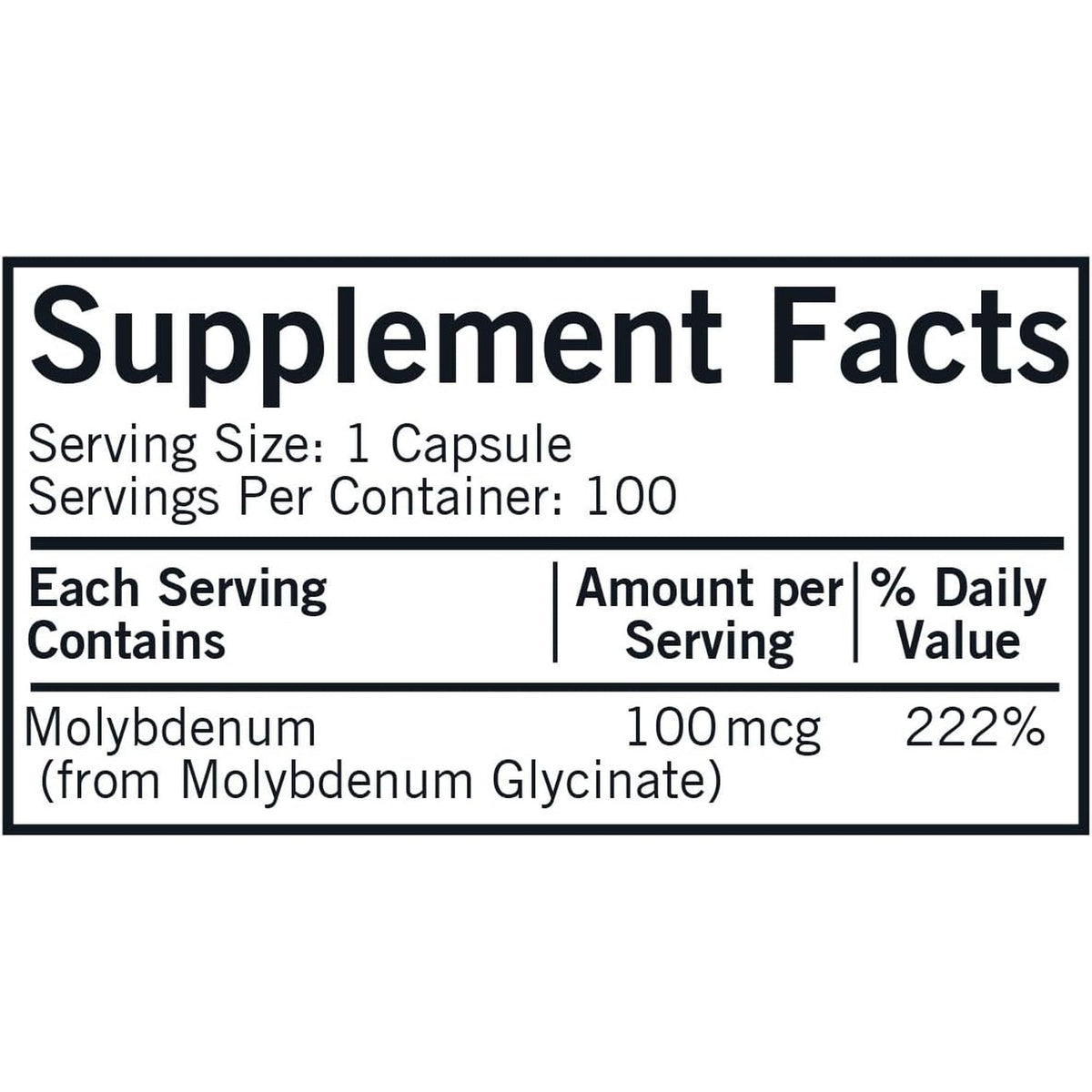 Kirkman - Molybdenum 100 Mcg - 100 Capsules - Essential Minerals - Breaks down Sulfites & Toxins - Hypoallergenic