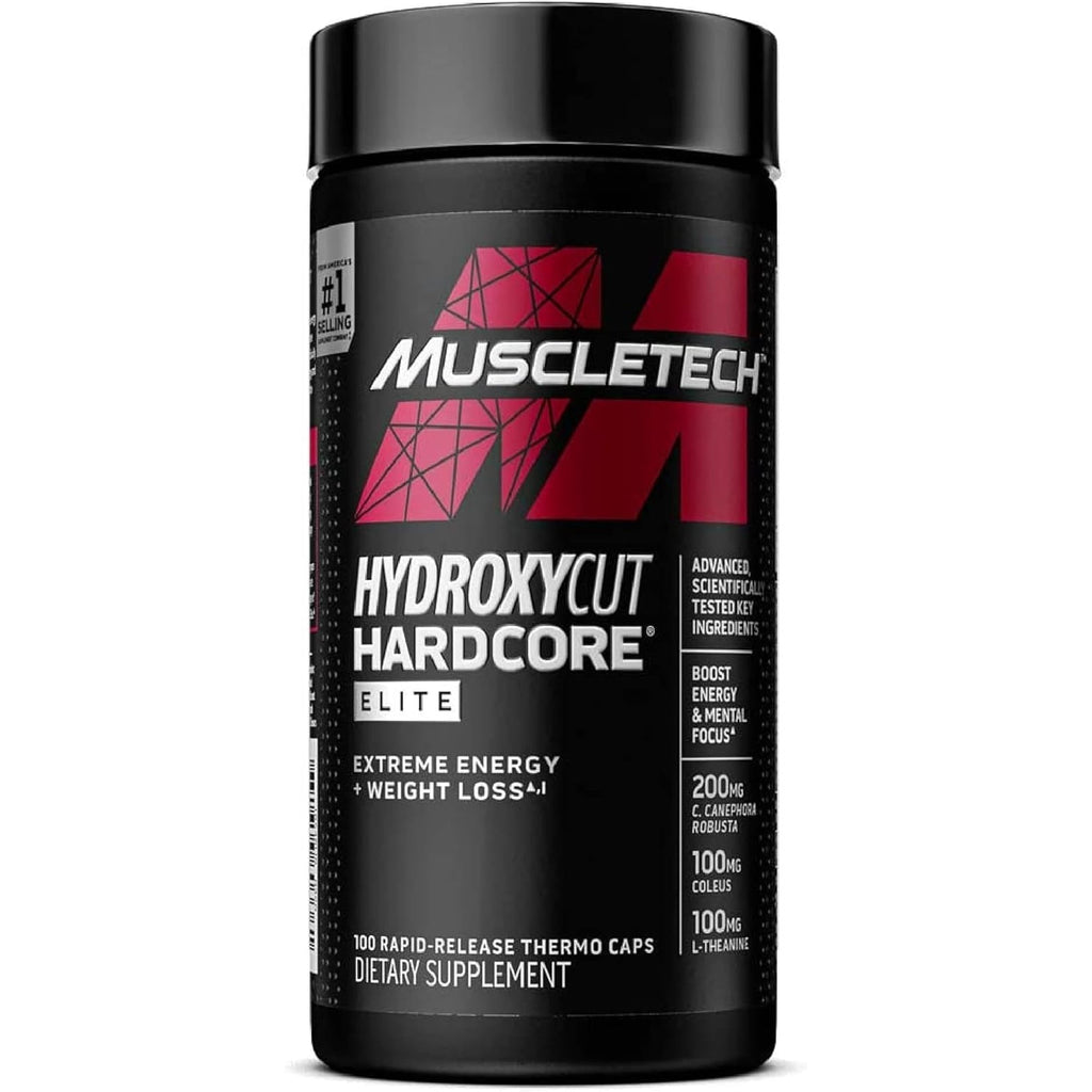 Hydroxycut Hardcore Elite - Energy & Metabolism Support for Men & Women - 270 Mg Caffeine Anhydrous & 200 Mg Green Coffee Extract - Rapid Release Capsules - 100 Count