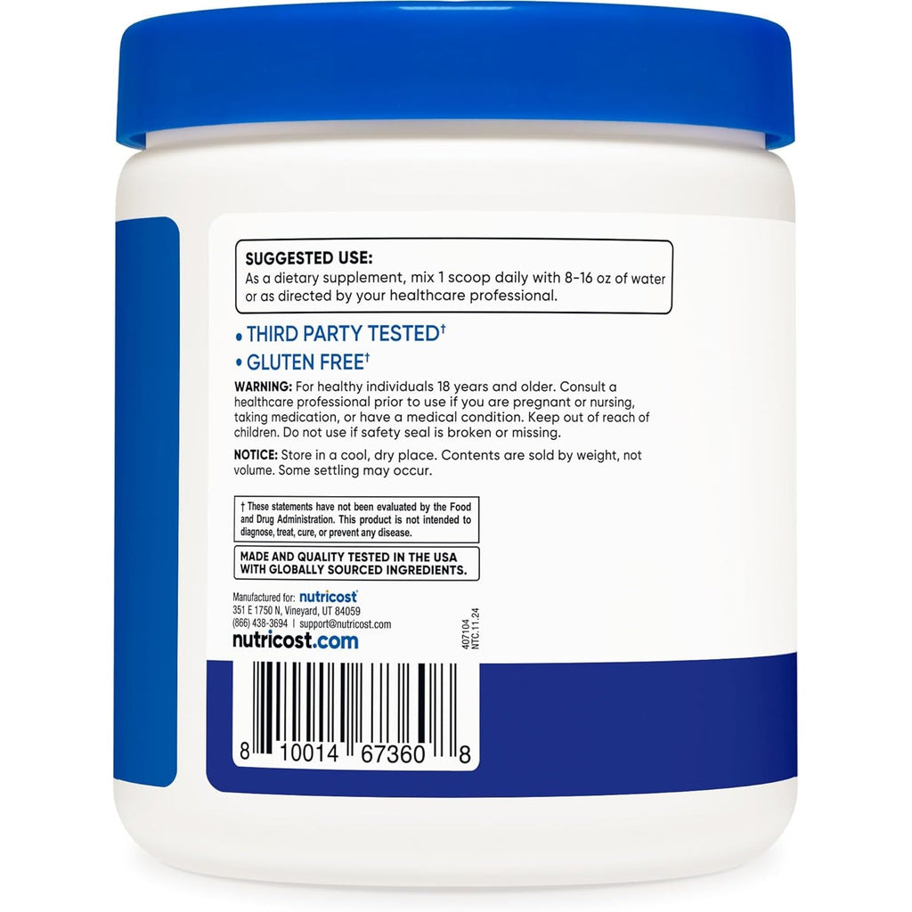 Nutricost EAA Powder 30 Servings (Blue Raspberry) - Essential Amino Acids - Non-Gmo, Gluten Free, Vegetarian Friendly