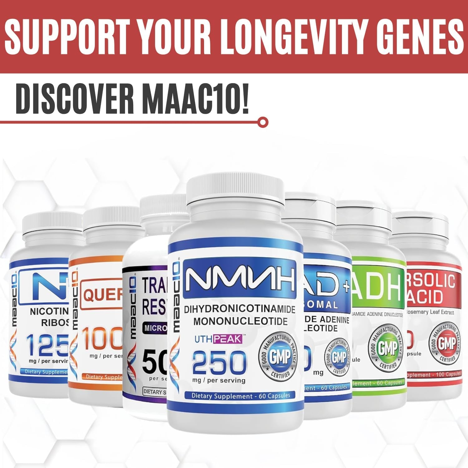 MAAC10 Ursolic Acid 300Mg - Sourced from Rosemary Extract, AMPK & Sirtuin Activator - Third-Party Lab Tested
