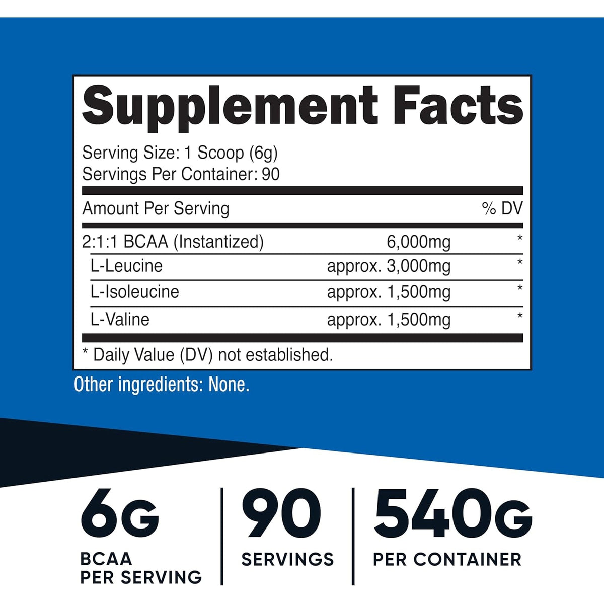 Nutricost BCAA Powder 2:1:1 (90 Servings, No Flavor Added) - Branched Chain Amino Acids
