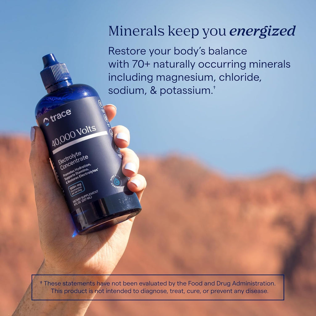 40,000 Volts 8 Fl Oz, Trace Minerals, Men, Women, Kids, Adults, Made in the USA, Gluten Free, Vegan, Celiac Friendly, Vegetarian, Non GMO, Organic, Dairy Free, Kosher, Halal, 100% Money Back Guarantee