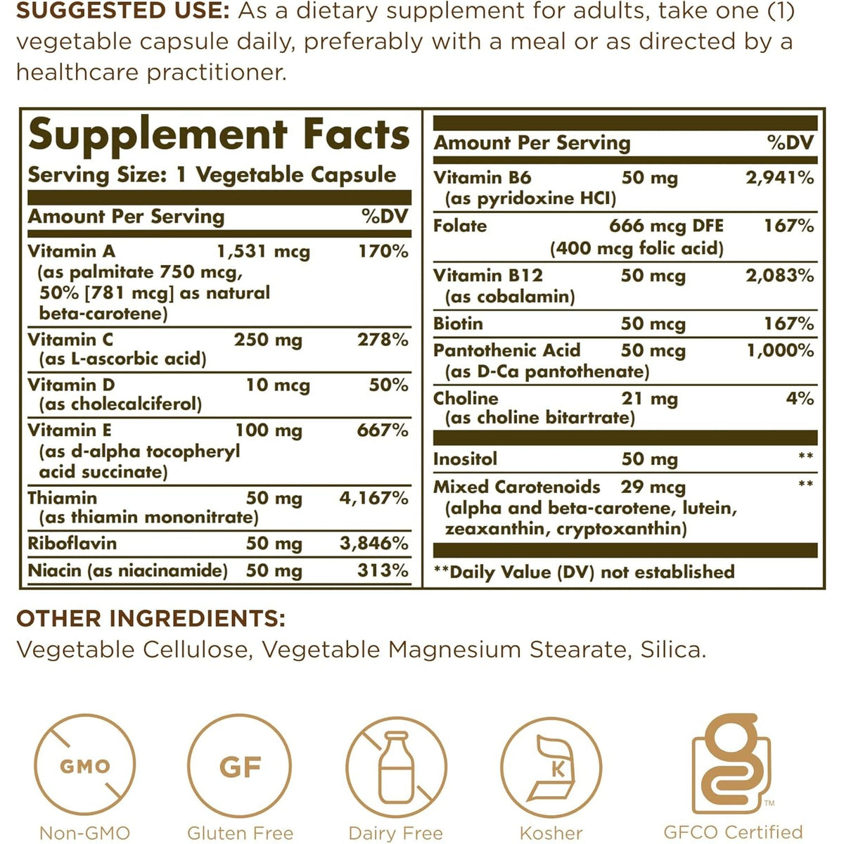 Solgar - Vitamins Only Vegetable Capsules 90 Count