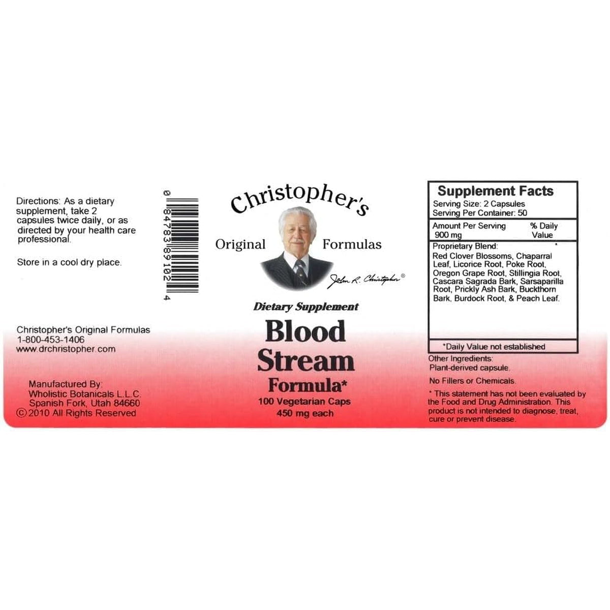 Christopher'S Original Formulas Blood Stream Formula - Blood Circulation Supplements - Supports Vein Elasticity, Clean & Pure Bloodstream