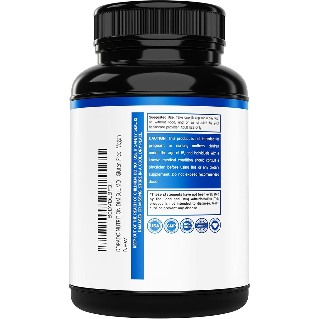 DIM Supplement for Women & Men (Diindolylmethane Estrogen Blocking Supplement, Hormonal Acne Treatment, Hormone Balance for Women) (200Mg per Serving) - Vegan, Gluten-Free, USA Made (60 Capsules)