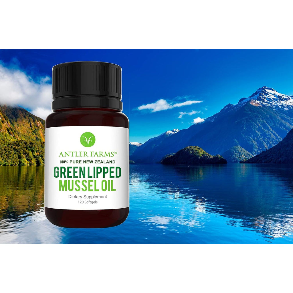 Antler Farms - 100% Pure New Zealand Green Lipped Mussel Oil, Equiv. to 12,500Mg, 120 Softgels - Powerful 125:1 Extract, 2 Month Supply